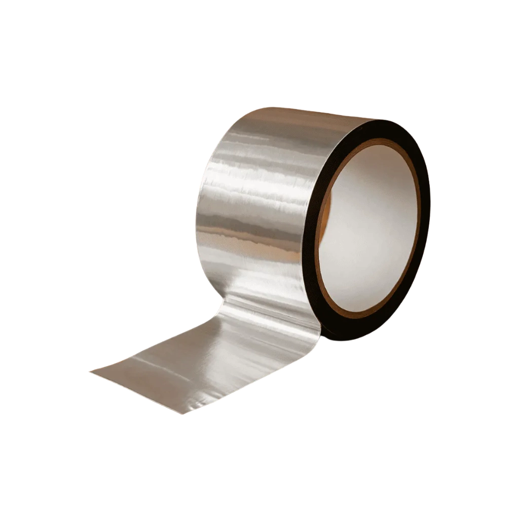 Rolo de Fita Metalizada Ar Condicionado 44mm x 45m Delta T Parts para acabamento e isolamento térmico de ar condicionado.