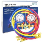 Manifold para Ar Condicionado R134a R12 R22 R404 com 3 Mangueiras 90cm Vulkan