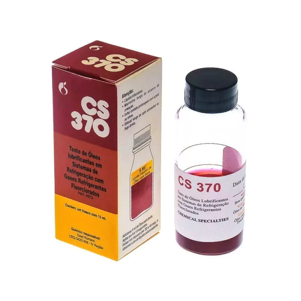 Frasco de Teste de Acidez de Óleo Chemical CS370 para diagnóstico de compressores.