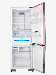 Borracha gaxeta de vedação magnética original para o compartimento do freezer do refrigerador Panasonic NR-BB71 exibida sobre fundo branco.