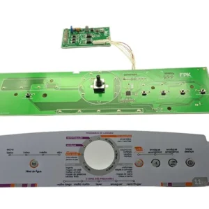 Kit eletrônico contendo a placa de potência e a placa de interface para lavadora Brastemp Ative 11kg BWL11 sobre fundo branco.