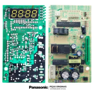 Placa Painel Microondas Panasonic original para modelos ST25JWRU e ST27JWR vista frontal.