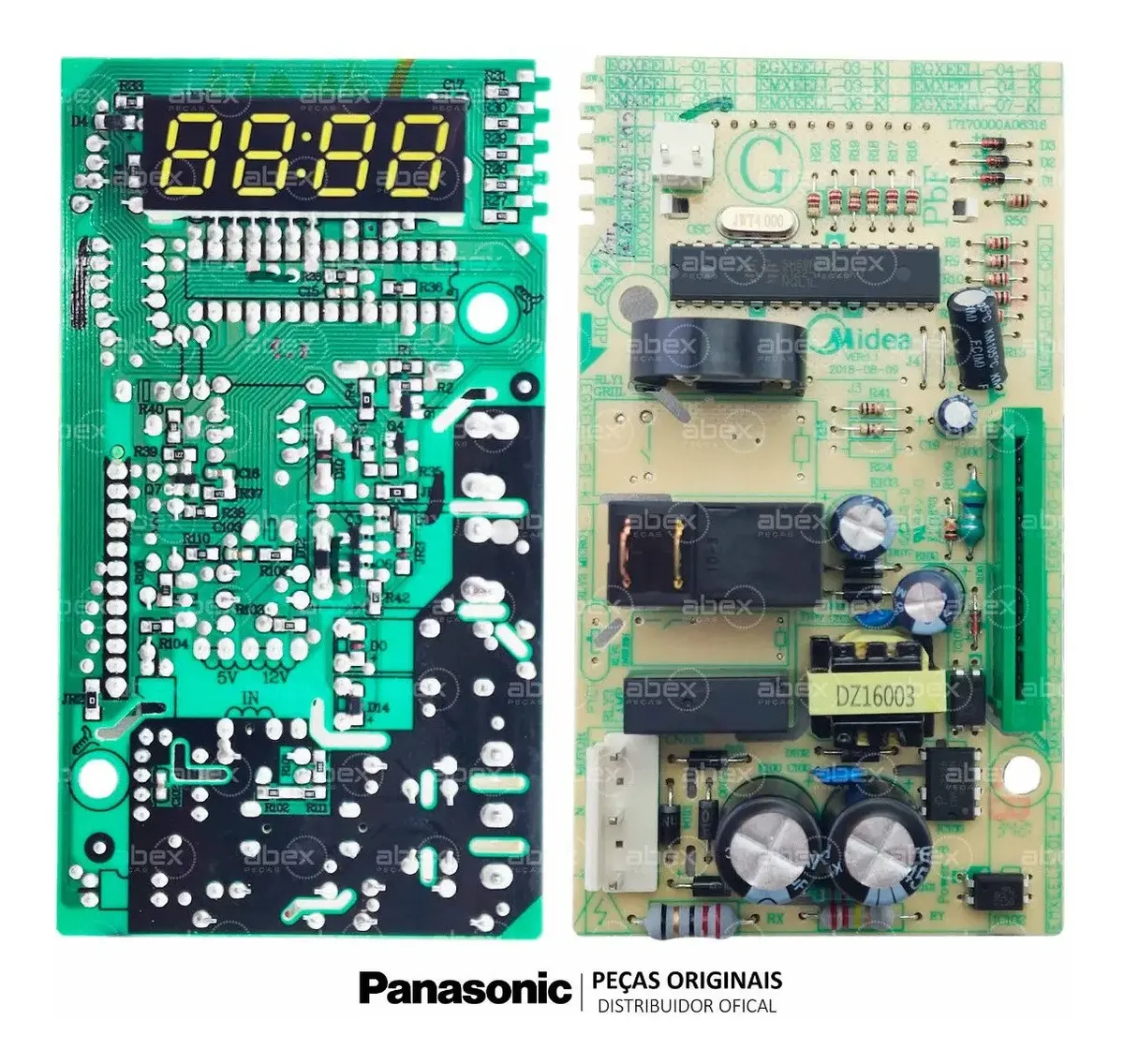 Placa Painel Microondas Panasonic original para modelos ST25JWRU e ST27JWR vista frontal.